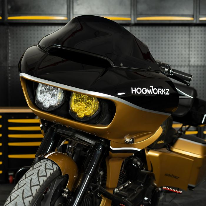HOGWORKZ® Dark Smoke Flowz™ 9" Windshield for Harley® Road Glide on bike