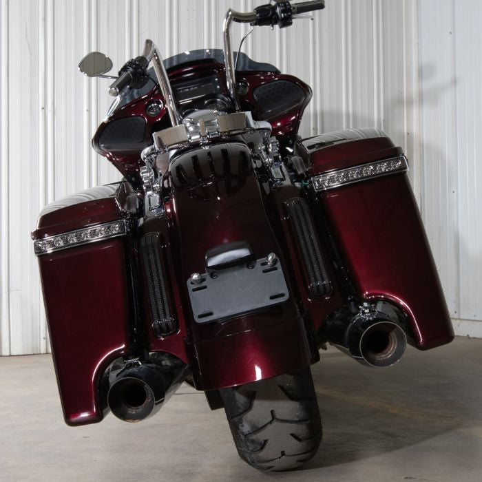 Harley® Touring CVO Style Stretched Rear Fender from HOGWORKZ on a twisted cherry road glide
