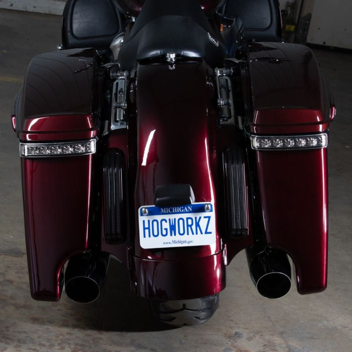 Harley® Touring CVO Style Stretched Rear Fender from HOGWORKZ on road glide in twisted cherry