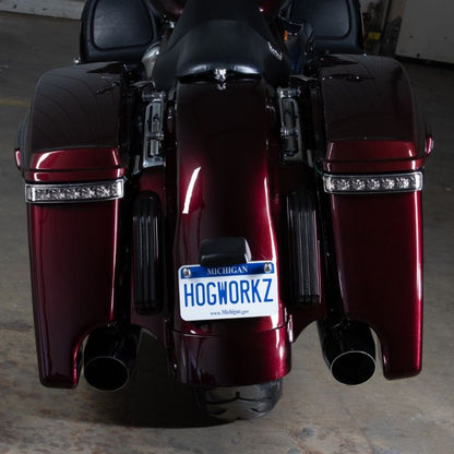 Harley® Touring CVO Style Stretched Rear Fender from HOGWORKZ on road glide in twisted cherry