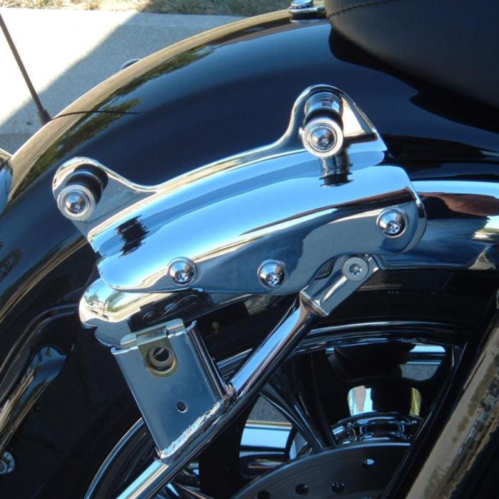 Chrome 4-Point Docking Hardware Kit for Harley® Touring '09-'13 | Replaces PN 54205-09A installed on a bike