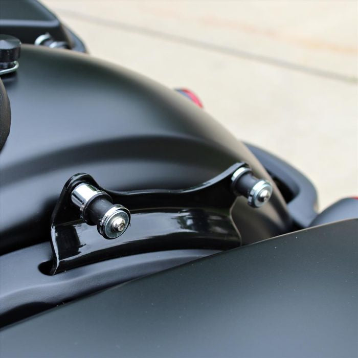 Black 4-Point Docking Hardware Kit for Harley® Touring '14-'23 | Replaces PN 52300353 side view on a bike