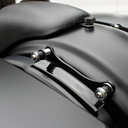Black 4-Point Docking Hardware Kit for Harley® Touring '09-'13 | Replaces PN 54205-09A on a denim black bike