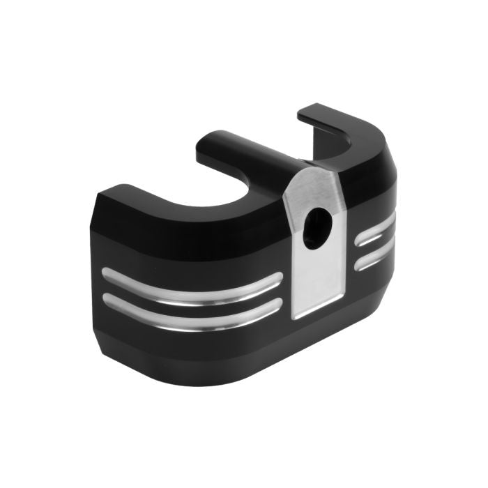 Black Contrast Ignition Coil Cover for Harley® Touring / Softail from HOGWORKZ angle