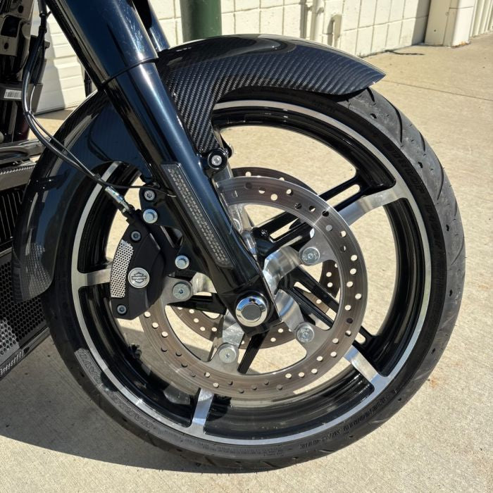 Chrome HOGWORKZ® Front Axle Covers for Harley® Touring on bike