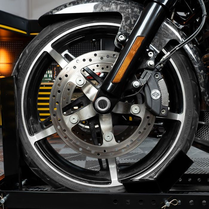 Silver Anodized Carbon Inlay Front Axle Covers for Harley® Touring