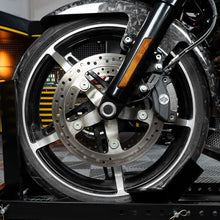 Silver Anodized Carbon Inlay Front Axle Covers for Harley® Touring