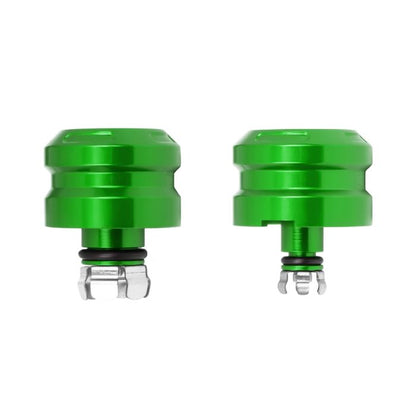 Green Anodized Carbon Inlay Front Axle Covers for Harley® Touring