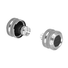 Silver Anodized Front Axle Covers for Harley® Softail w/ Upright Forks