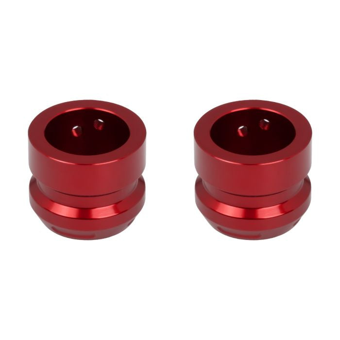 Red Anodized Carbon Inlay Front Axle Covers for Harley® Motorcycles