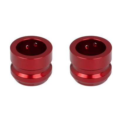 Red Anodized Carbon Inlay Front Axle Covers for Harley® Motorcycles