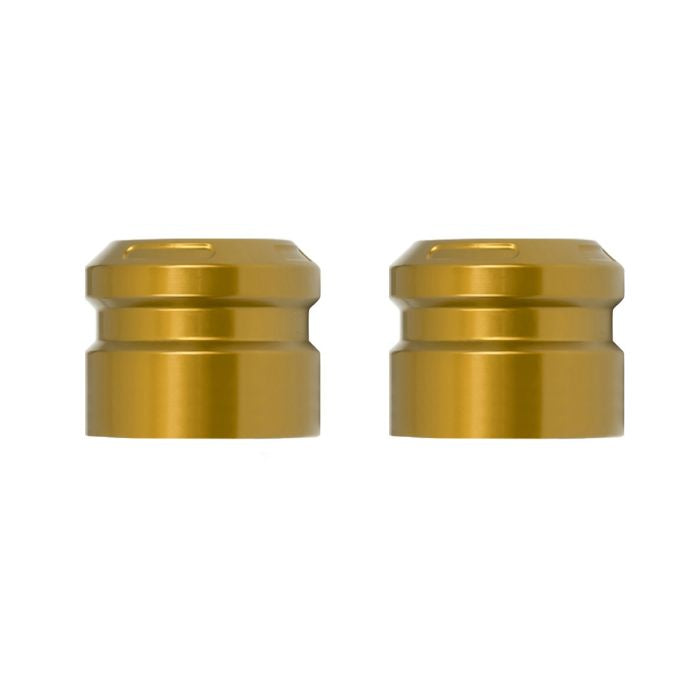 Gold Anodized Carbon Inlay Front Axle Covers for Harley® Motorcycles