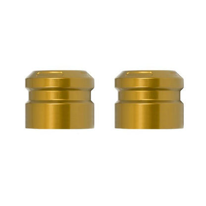 Gold Anodized Carbon Inlay Front Axle Covers for Harley® Motorcycles