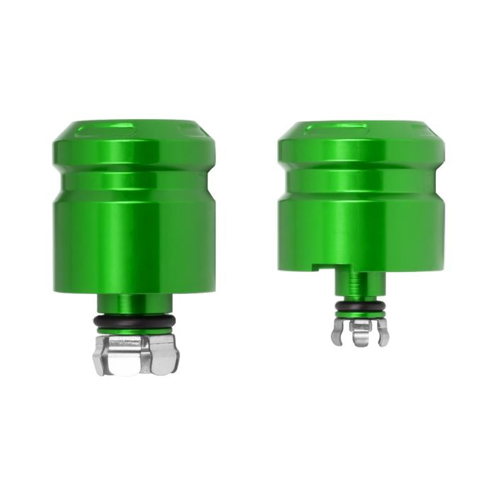 Green Anodized Front Axle Covers for Harley® Softail w/ Inverted Forks