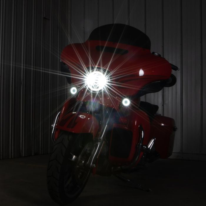 chrome halomaker harley led headlight