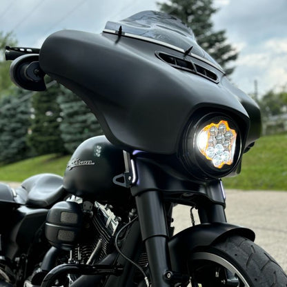 7" LED Silvertooth™ Performance Headlight for Harley® Touring from HOGWORKZ on black bike