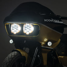 Harley® Road Glide Silvertooth™ Performance LED Headlight from HOGWORKZ on bike