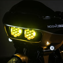Harley® Road Glide Goldtooth™ Performance LED Headlight from HOGWORKZ on bike