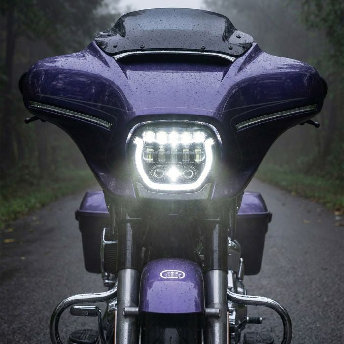 HOGWORKZ® Chrome HALOMAKER™ LED Headlight for Harley® Street Glide on harley