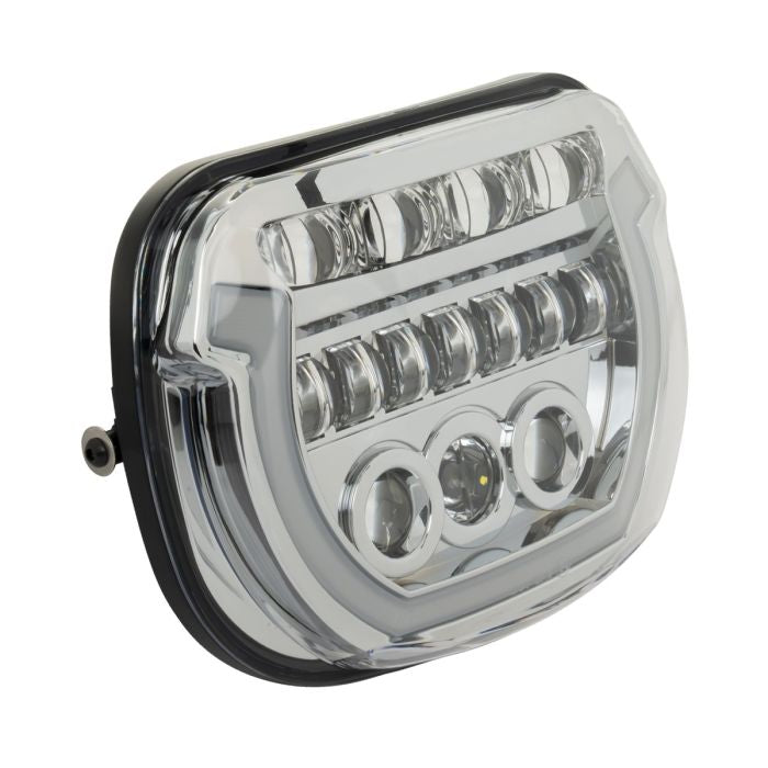 HOGWORKZ® Chrome HALOMAKER™ LED Headlight for Harley® Street Glide right angle