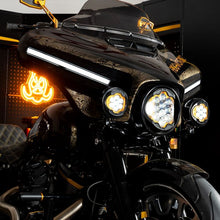 LED Silvertooth™ Performance LED Passing Lamps for Harley from HOGWORKZ on bike