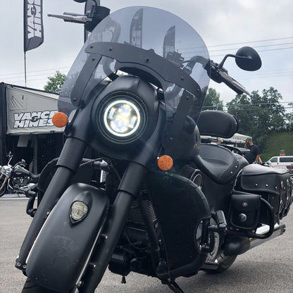 Indian® LED Headlight in Black from HOGWORKZ on bike