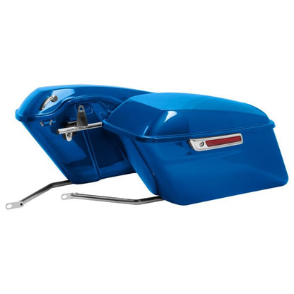 Electric Blue Standard Saddlebag Conversion Kit w/ Chrome Hardware for Harley® Softail '84-'17