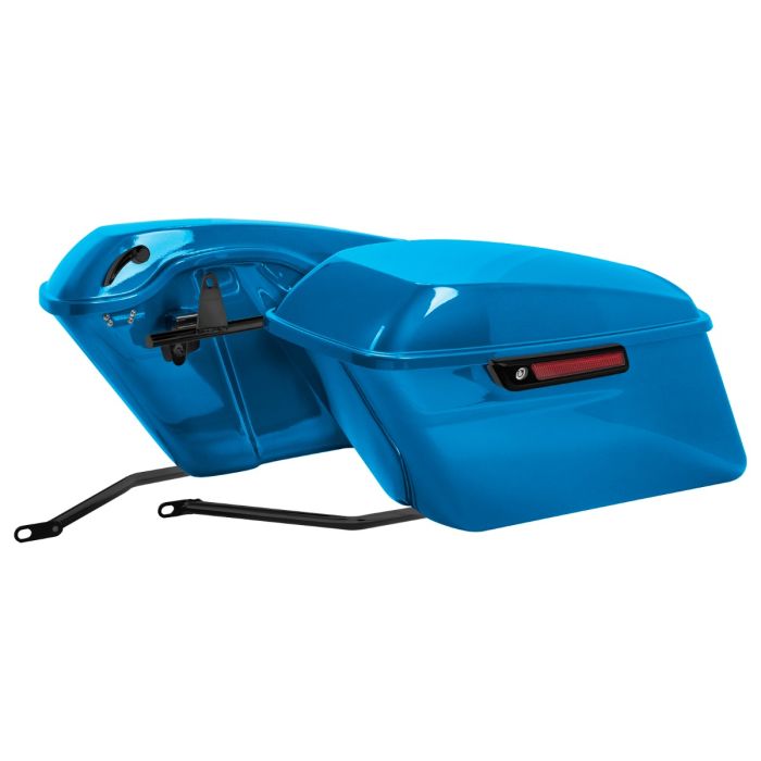 Daytona Blue Pearl Standard Saddlebag Conversion Kit w/ Black Hardware fits Harley® Softail '84-'17