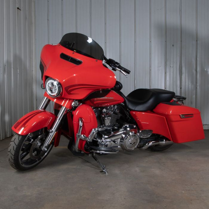 Color Match Scoop Daddy™ Stretched Side Covers for Harley® Touring from HOGWORKZ on Laguna Orange street glide