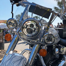 7" LED Chrome HALOMAKER® Headlight with Auxiliary Passing Lamps for Harley® Softail