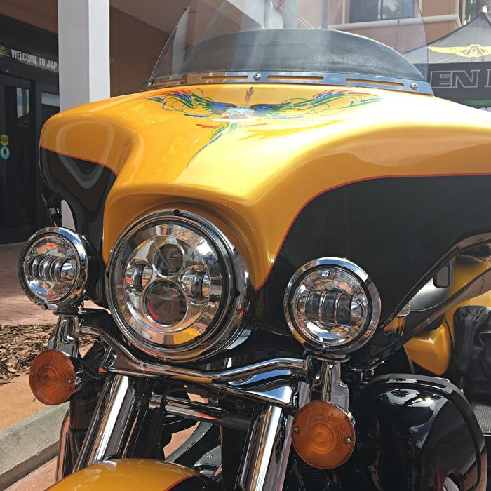 Harley® 7" LED Chrome Headlight from HOGWORKZ® on electra glide