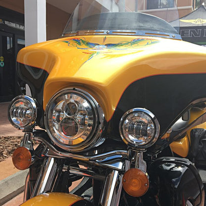 Harley® 7" LED Chrome Headlight from HOGWORKZ® on electra glide