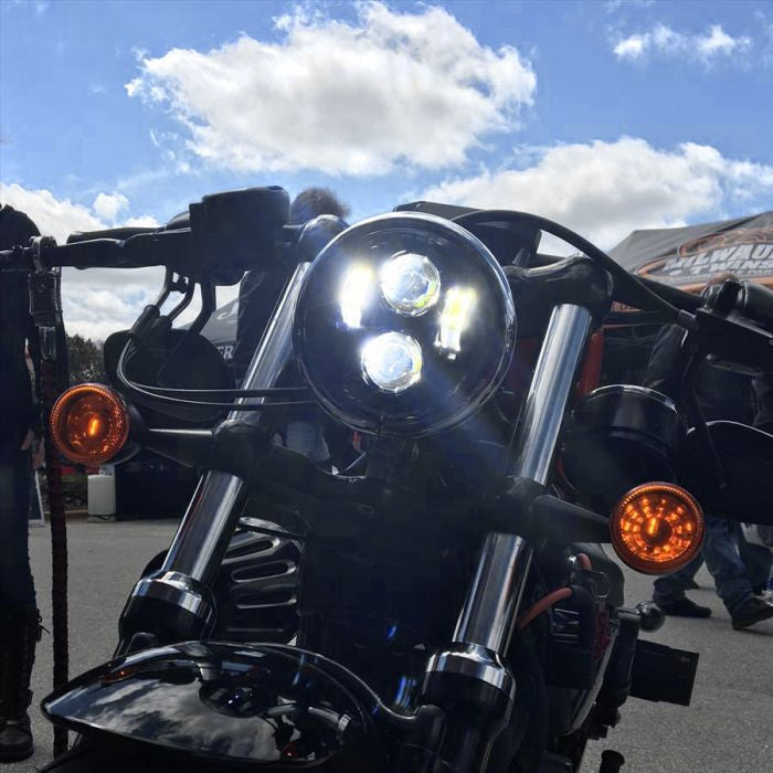 Harley® 5 3/4" Blackout LED Headlight from HOGWORKZ® on motorcycle