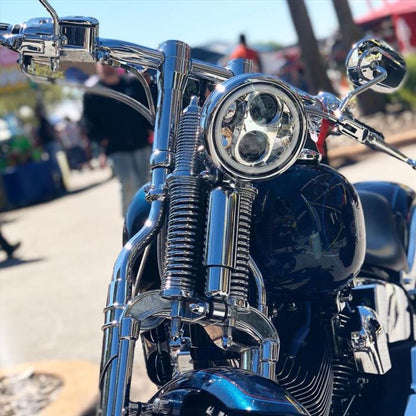 Harley® 5 3/4" Chrome LED HALOMAKER® Headlight from HOGWORKZ® on softail springer