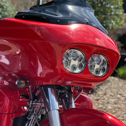 Harley® Road Glide '98-'13 Dual LED Chrome Headlight from HOGWORKZ® on road glide