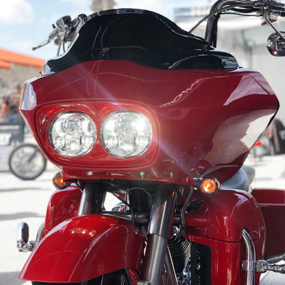 Harley® Road Glide '98-'13 Dual LED Chrome Headlight from HOGWORKZ® on road gldie