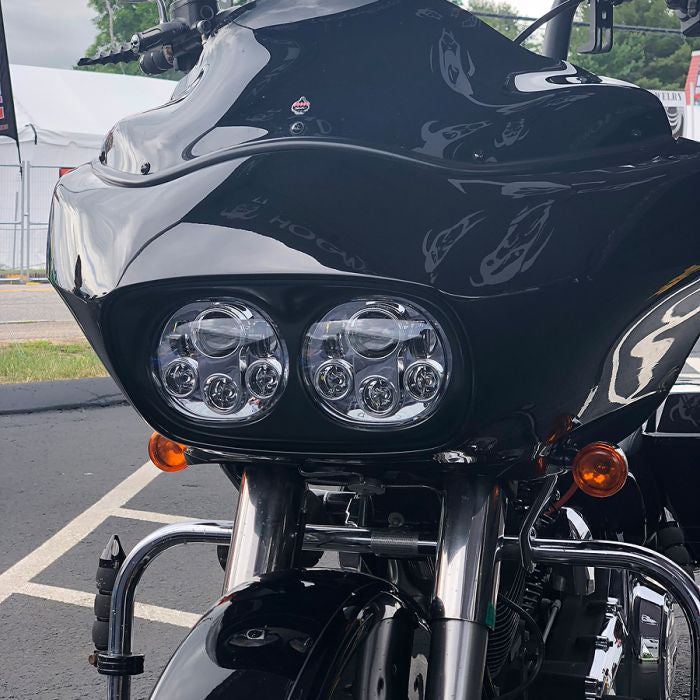 Harley® Road Glide '98-'13 Dual LED Chrome Headlight from HOGWORKZ® on shark