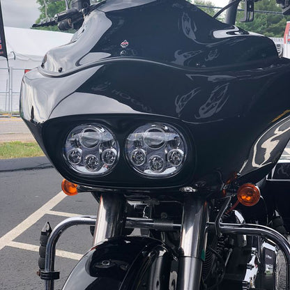 Harley® Road Glide '98-'13 Dual LED Chrome Headlight from HOGWORKZ® on shark