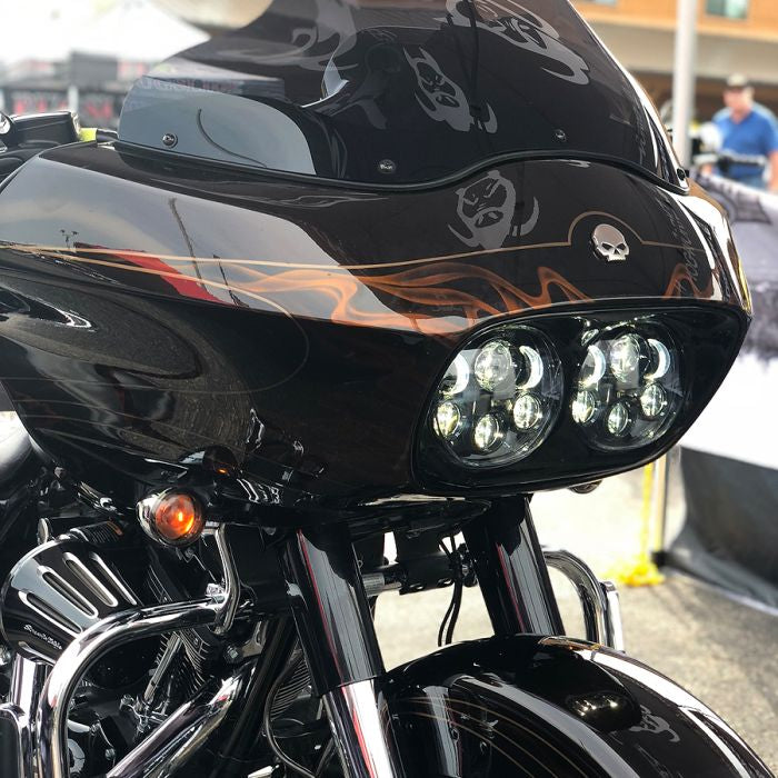Harley® Road Glide '98-'13 Dual LED Blackout Headlight from HOGWORKZ® on shark