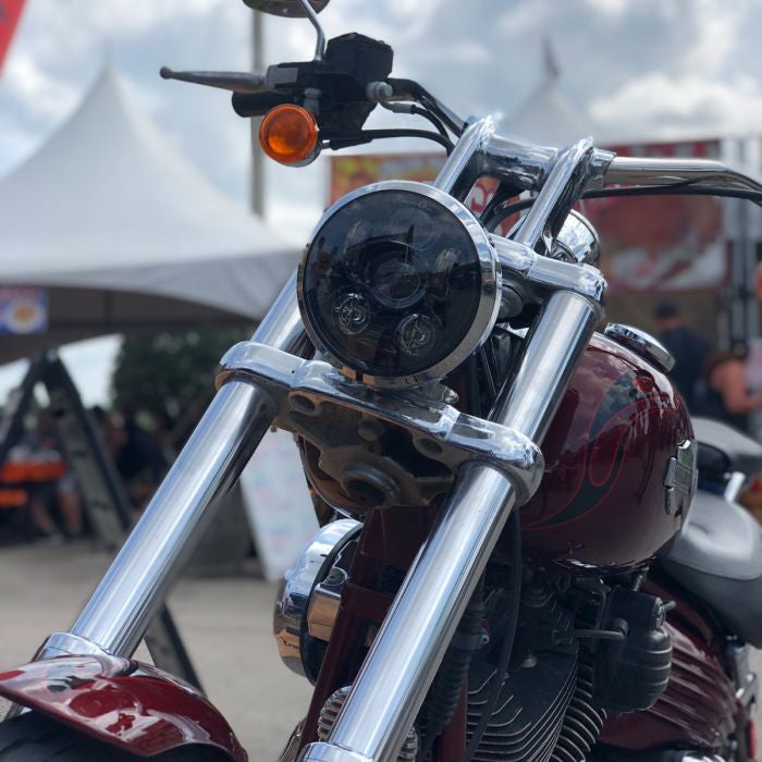Harley® 5 3/4" Blackout LED V2™ Headlight from HOGWORKZ® on bike