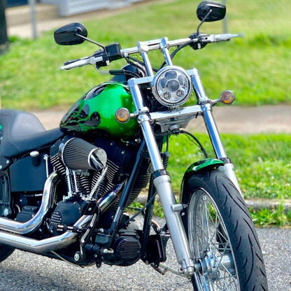 Harley® 5 3/4" LED Chrome V2™ Headlight from HOGWORKZ® on motorcycle
