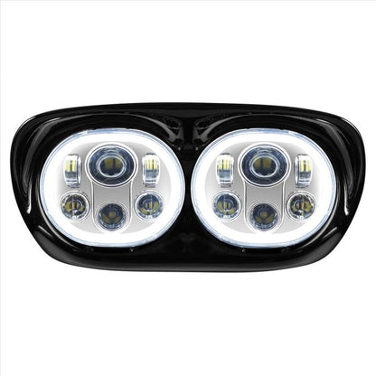 Harley® Road Glide '98-'13 Dual LED Chrome HALOMAKER® Headlight from HOGWORKZ®