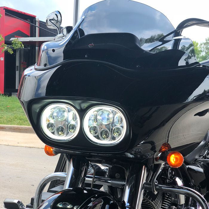Harley® Road Glide '98-'13 Dual LED Chrome HALOMAKER® Headlight from HOGWORKZ® on RG