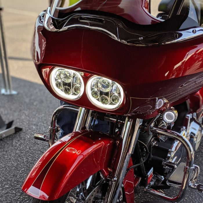 Harley® Road Glide '98-'13 Dual LED Chrome HALOMAKER® Headlight from HOGWORKZ® on road glide