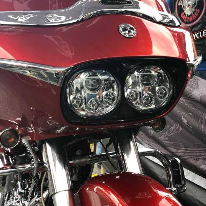 Harley® Road Glide '98-'13 Dual LED Chrome HALOMAKER® Headlight from HOGWORKZ® on Road Glide