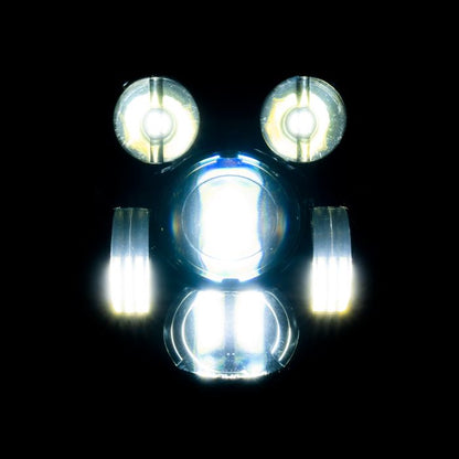 5 3/4" LED Chrome V2 Headlight for Honda® VT1300 Fury / Sabre / Stateline / Interstate  from HOGWORKZ high beam