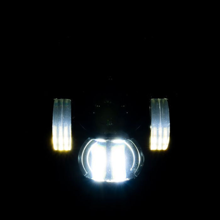 5 3/4" LED Chrome V2 Headlight for Honda® VT1300 Fury / Sabre / Stateline / Interstate  from HOGWORKZ low beam