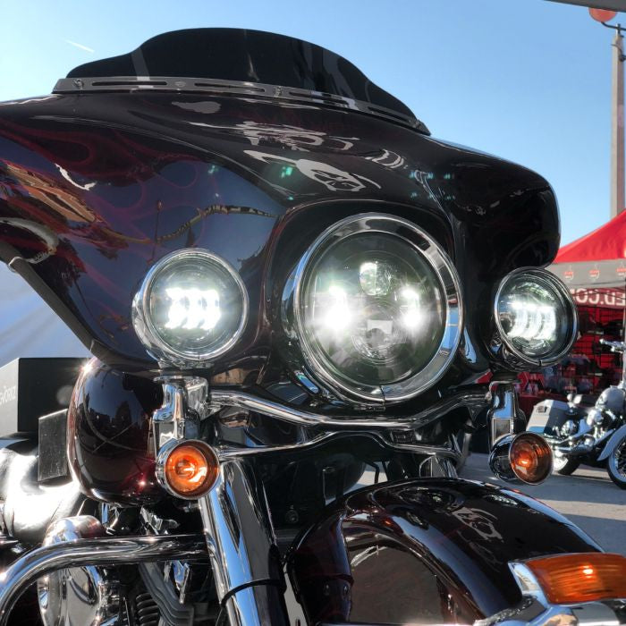 Blackout 4.5" LED Auxiliary Passing Lamps for Harley® & Indian®