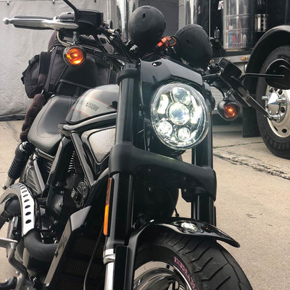 Harley V-Rod '02-'17 Chrome LED Headlight from hogworkz