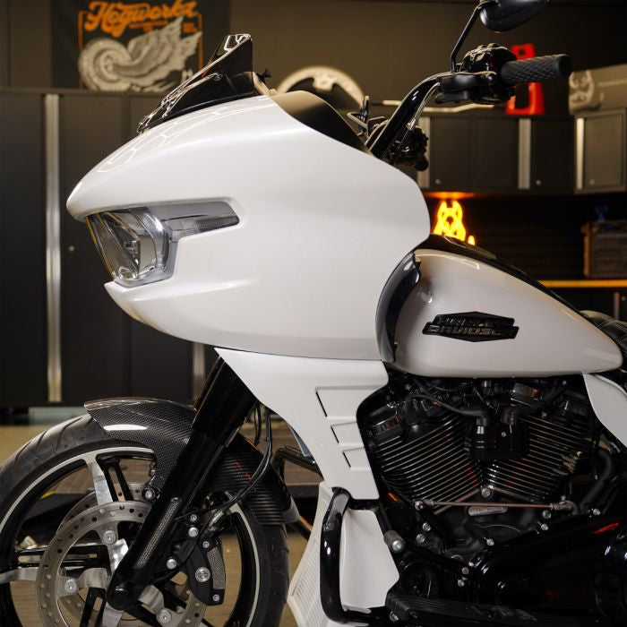 White Onyx Pearl Fairing Spoiler Kit for Harley® Road Glide side